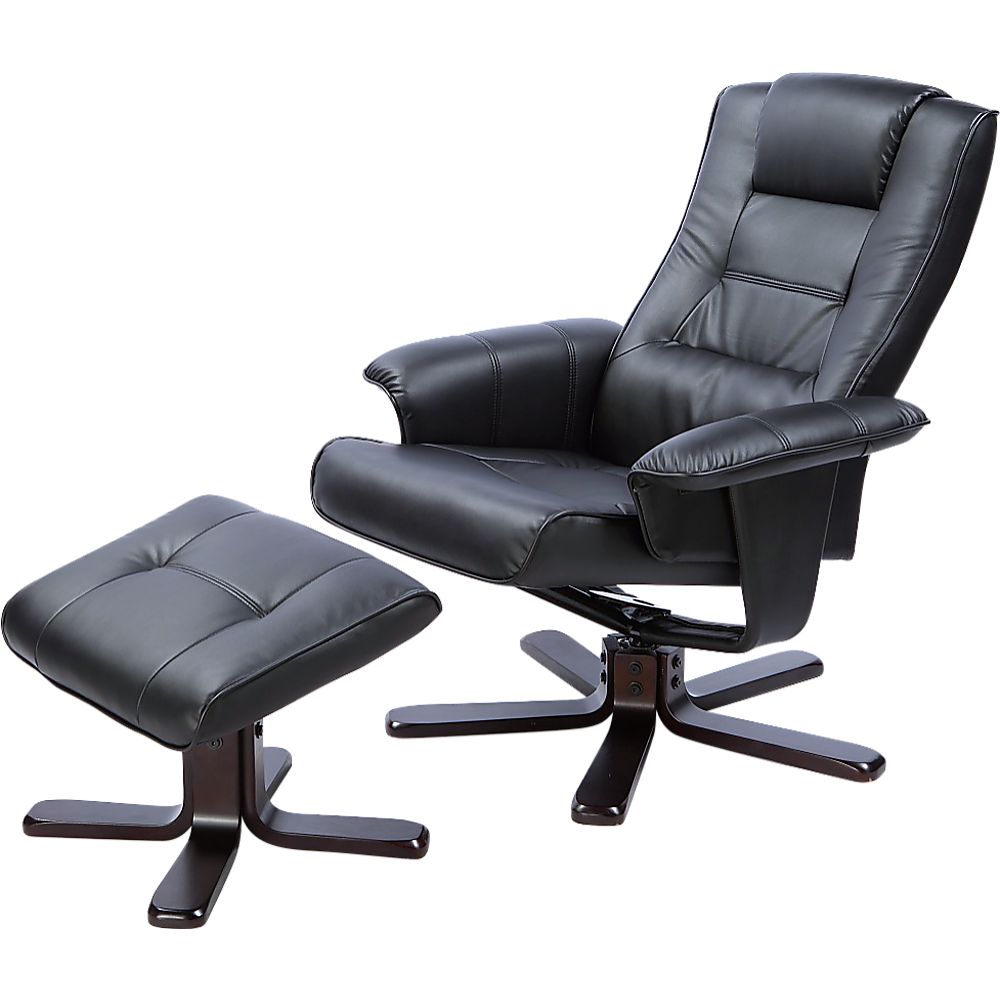 PU Leather Massage Chair Recliner Ottoman Lounge Remote