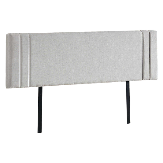 Linen Fabric King Bed Deluxe Headboard Bedhead - Beige