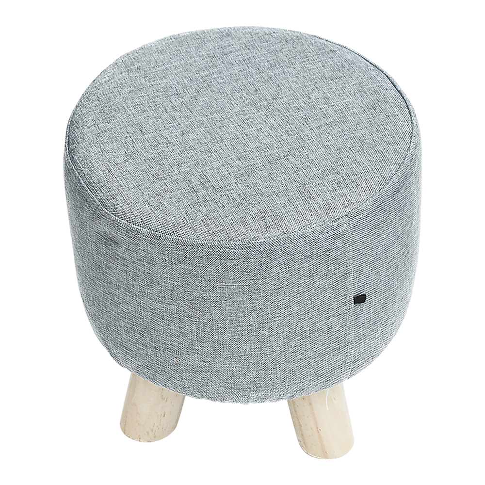 Fabric Ottoman Foot Stool Rest Pouffe Footstool Wood Storage Padded Seat