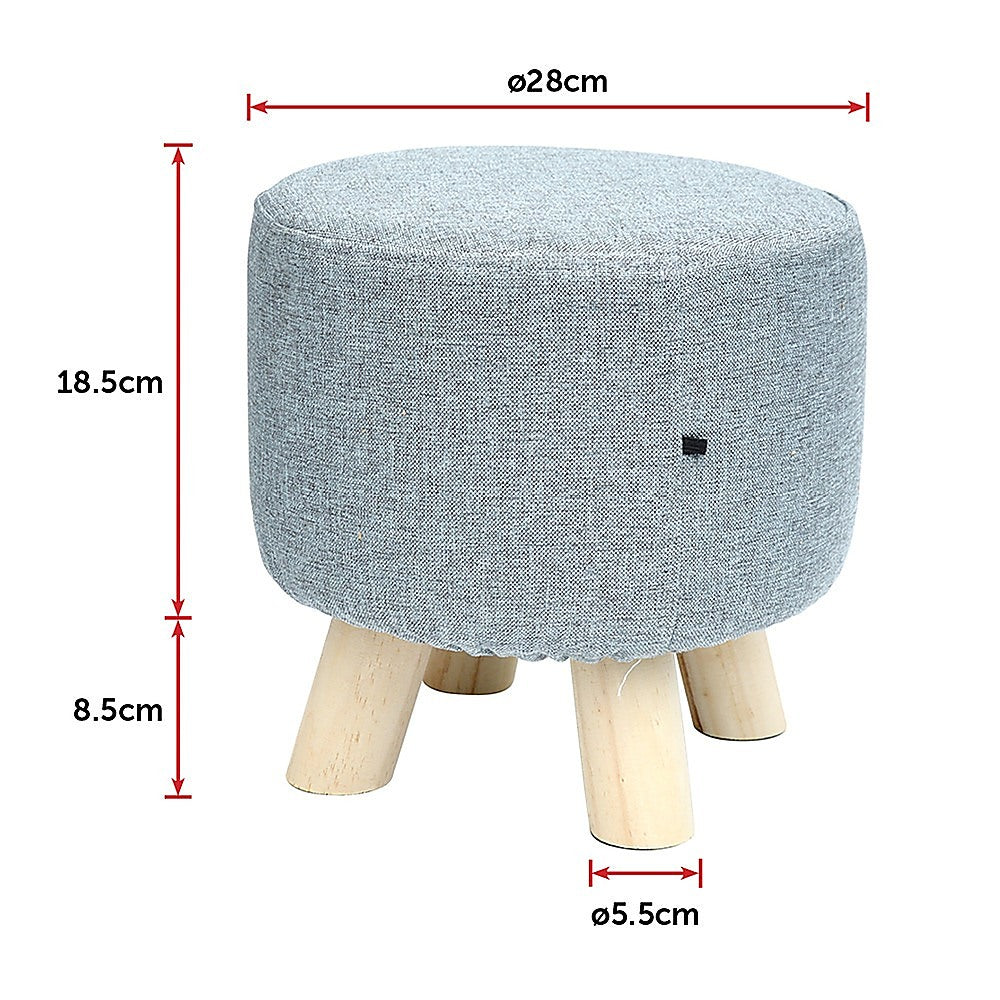 Fabric Ottoman Foot Stool Rest Pouffe Footstool Wood Storage Padded Seat