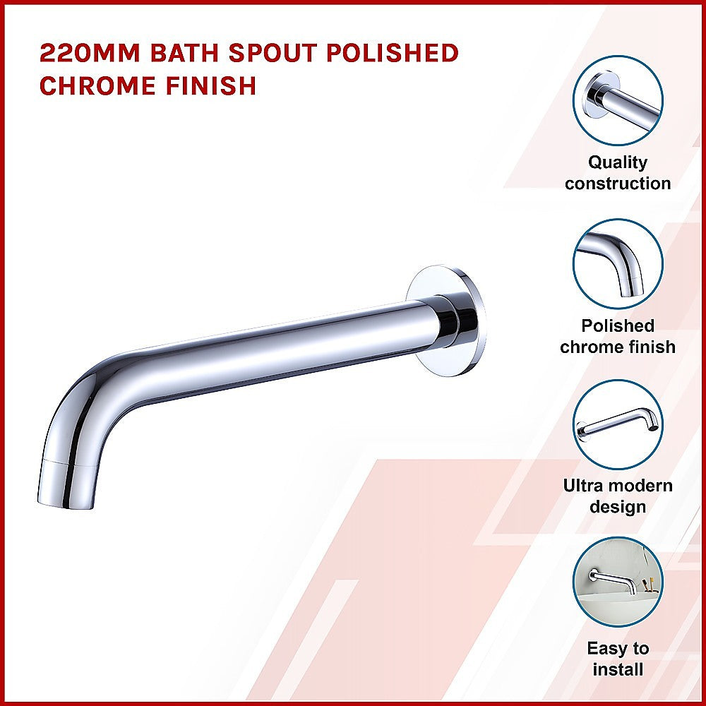 220mm Bath Spout Polished Chrome Finish