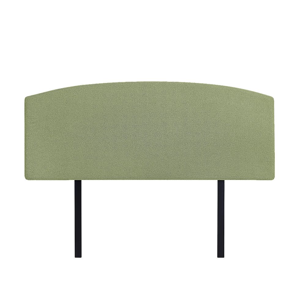 Linen Fabric Double Bed Curved Headboard Bedhead - Olive Green