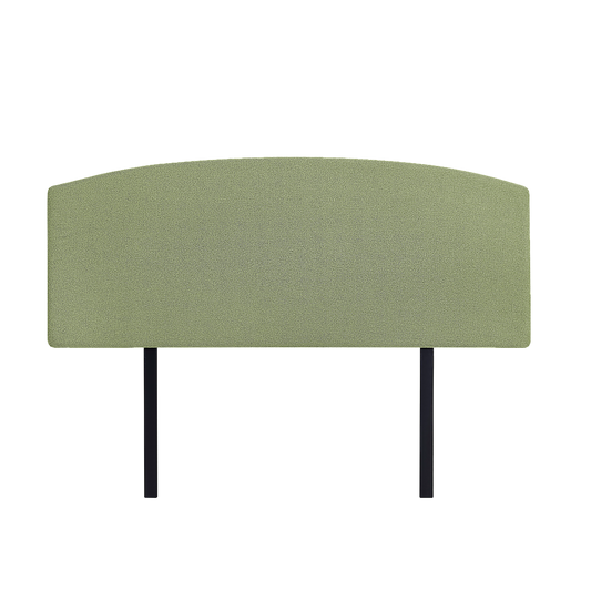 Linen Fabric Queen Bed Curved Headboard Bedhead - Olive Green