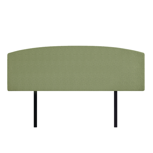 Linen Fabric King Bed Curved Headboard Bedhead - Olive Green