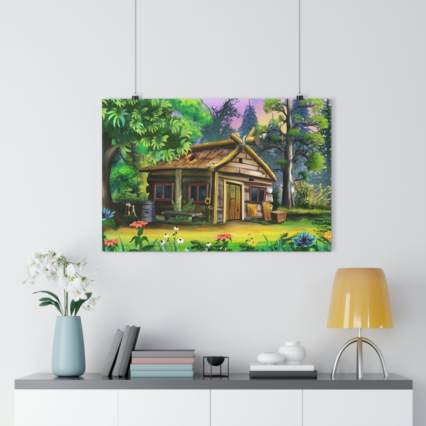 Old rickety wooden house in the village - Giclée Art Print