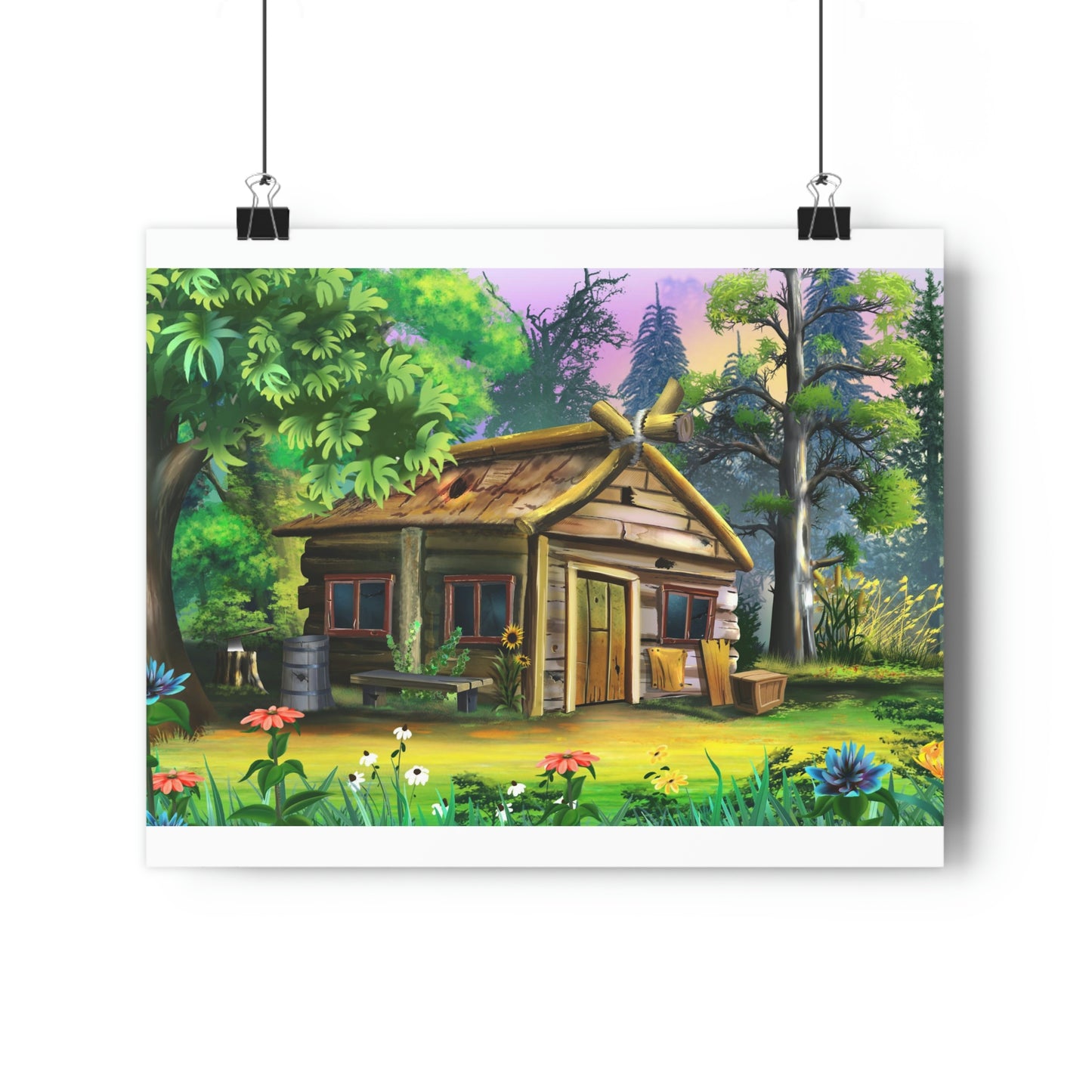 Old rickety wooden house in the village - Giclée Art Print