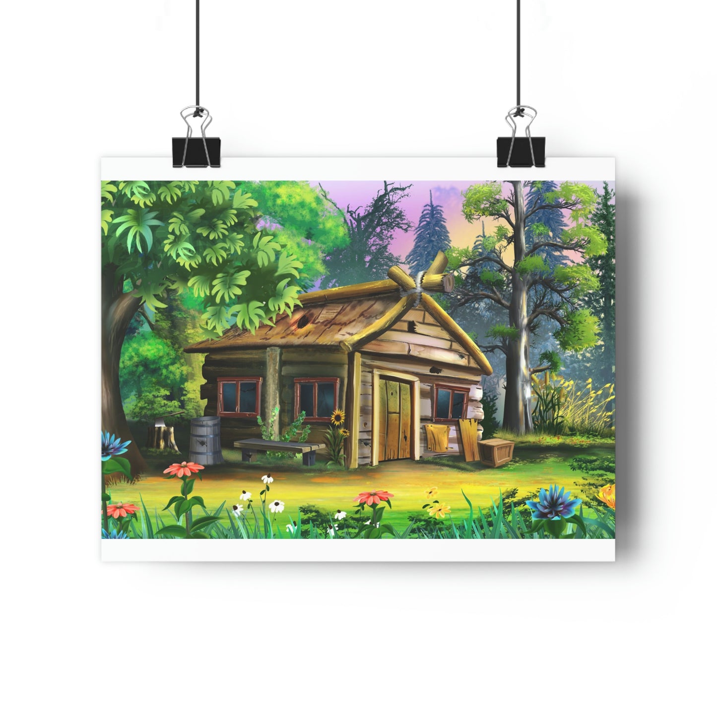 Old rickety wooden house in the village - Giclée Art Print