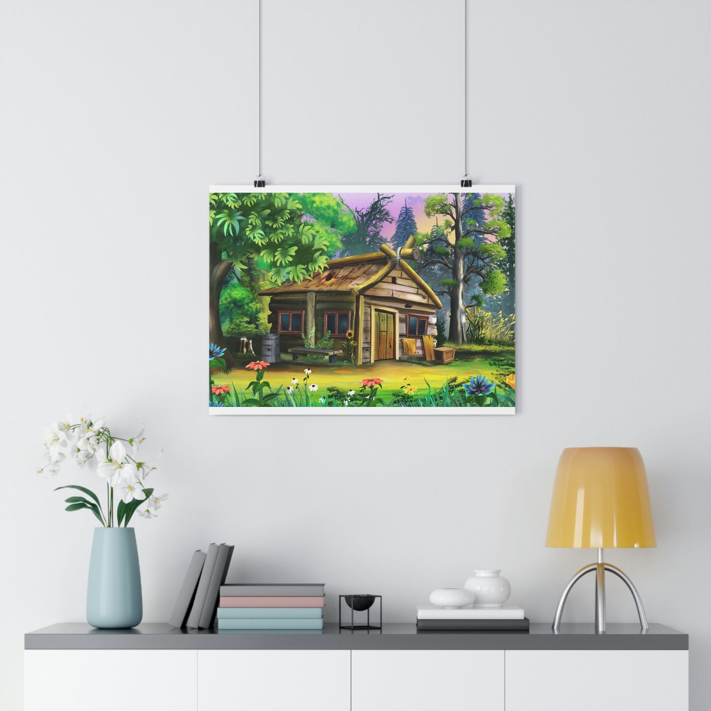 Old rickety wooden house in the village - Giclée Art Print